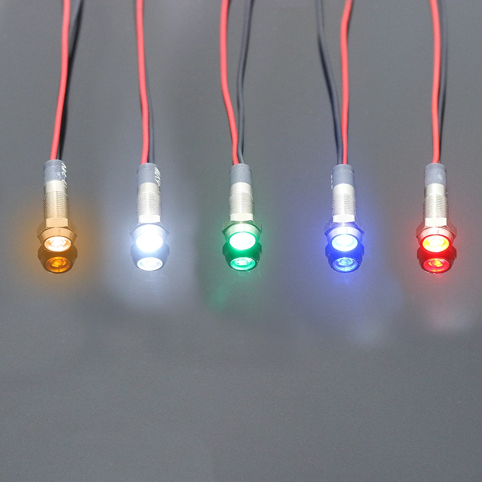Spia LED Da Pannello In Metallo, 6 Mm, 9-24V, Rossa, Impermeabile E Antiusura Per Quadri E Macchinari