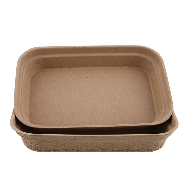 2Pcs Spacious Pulp Cat Litter Box with High Sides Splash Proof for Large Cats Easy Maintenance Open Top Lightweight for Home Or 5