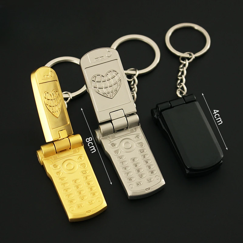 

Y2K Cell Phone Figure Toys Keychain Vintage Hype Punk Style 4cm Metal Renovate mini Phone Model Keychains Gifts Toys for Kids