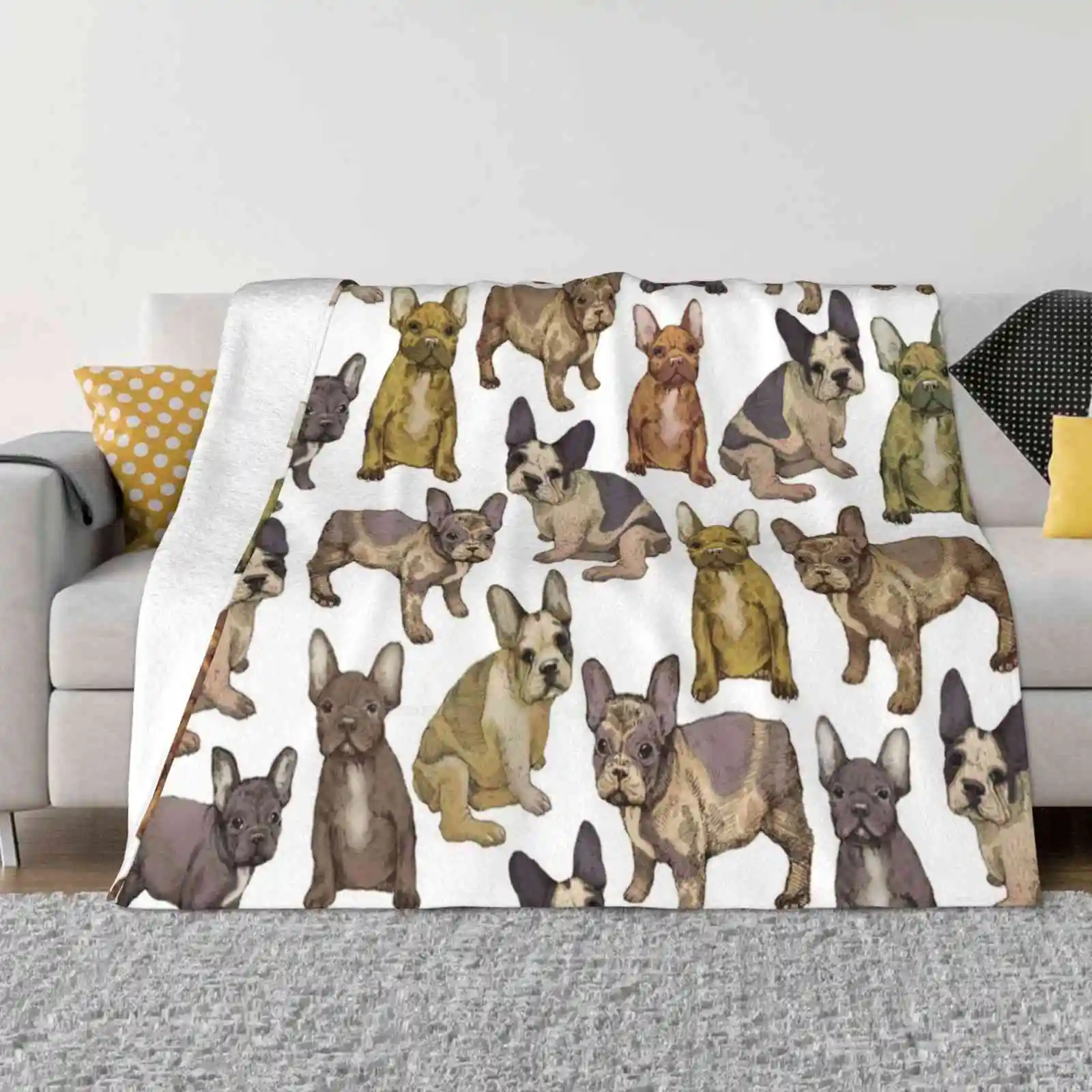 

French Bulldogs Blanket Soft Warm Travel Portable Blanket French Bulldog
