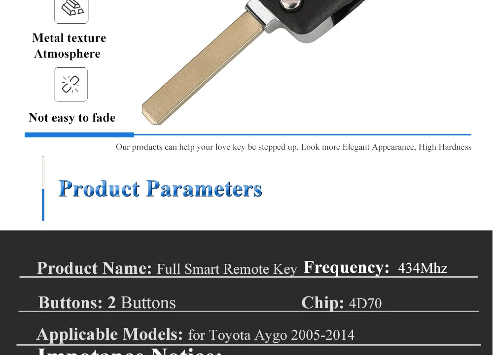 Keyforkess Upgrade aggiornamento Flip Remote Car Key Fob 433MHz 4D70 Chip per Toyota Aygo 2005-2014 2 pulsanti VA2 Auto Key Control 11 Keyforkess Upgrade aggiornamento Flip Remote Car Key Fob 433MHz 4D70 Chip per Toyota Aygo 2005-2014 2 pulsanti VA2 Auto Key Control - Sdcc30dfa8a8a4d2dbffdebbbcddf6429T