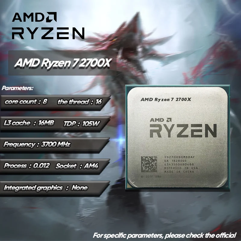 Cpu Processor Amd Ryzen 2700x Onboard Graphics Ryzen 2700x Onboard