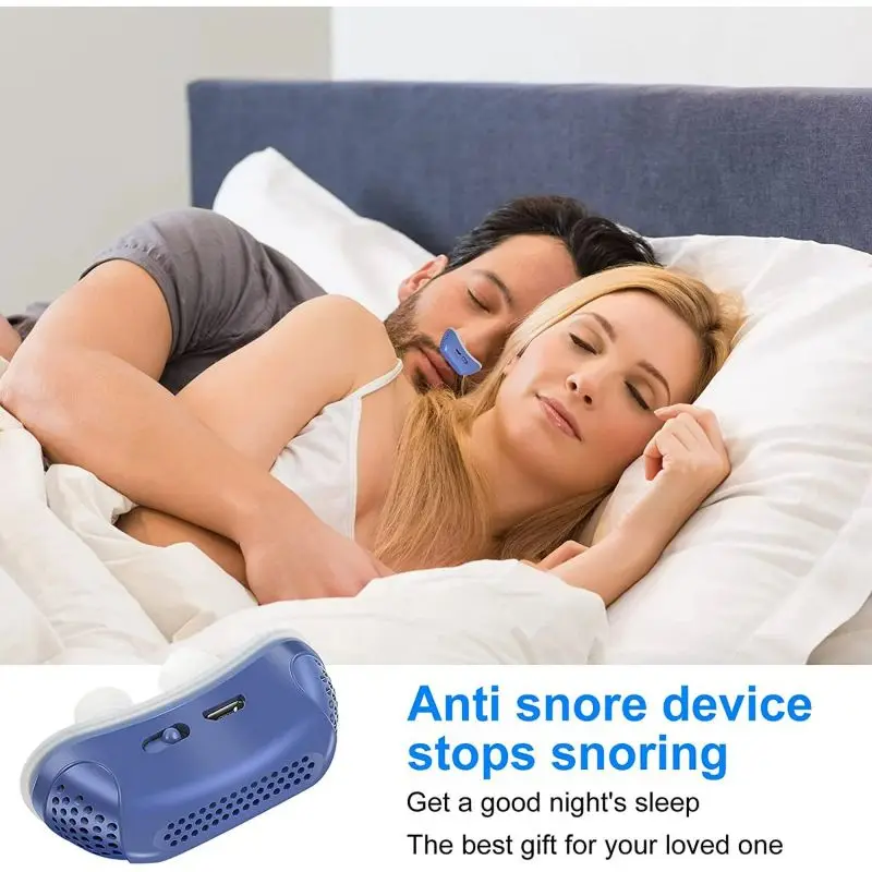 Anti Snoring Devices Upgraded Adjustable Wind Speed Electric Snoring Solution Snore Reducing Anti Snore Stopper Blue 2