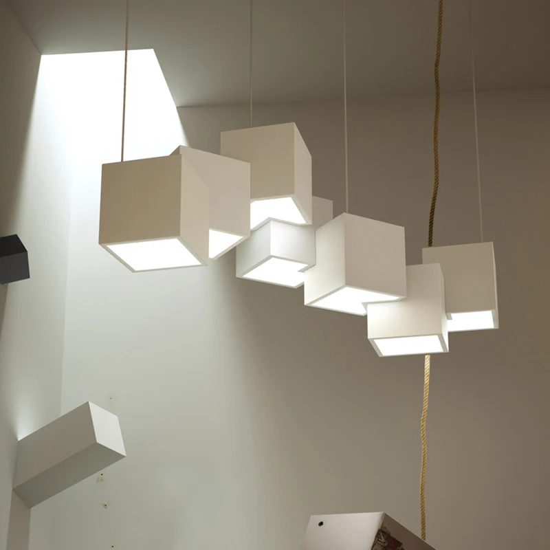 

Modern Magic Cube Pendant Lamps for Living Room Iron Pendent Lamp Study Bar indoor Pendant Lights for Home Decor Light Fixtures
