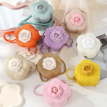 Petal Weave Mini Straw Crossbody 1