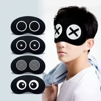 Черная затемняющая маска для глаз с милым выражением для женщин и девочек, мужчин, офис, путешествия, незаменимый подарок, унисекс, забавная мультяшная маска для сна, время сна, маска для глаз