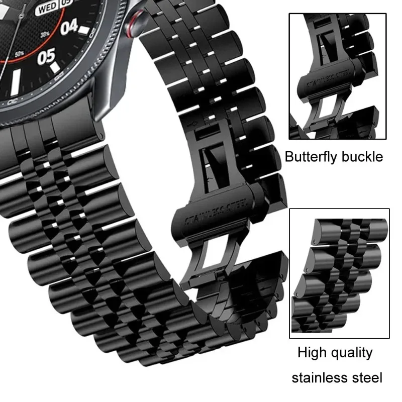 Luxury Stainless Steel Metal Watch Strap - 20mm/22mm