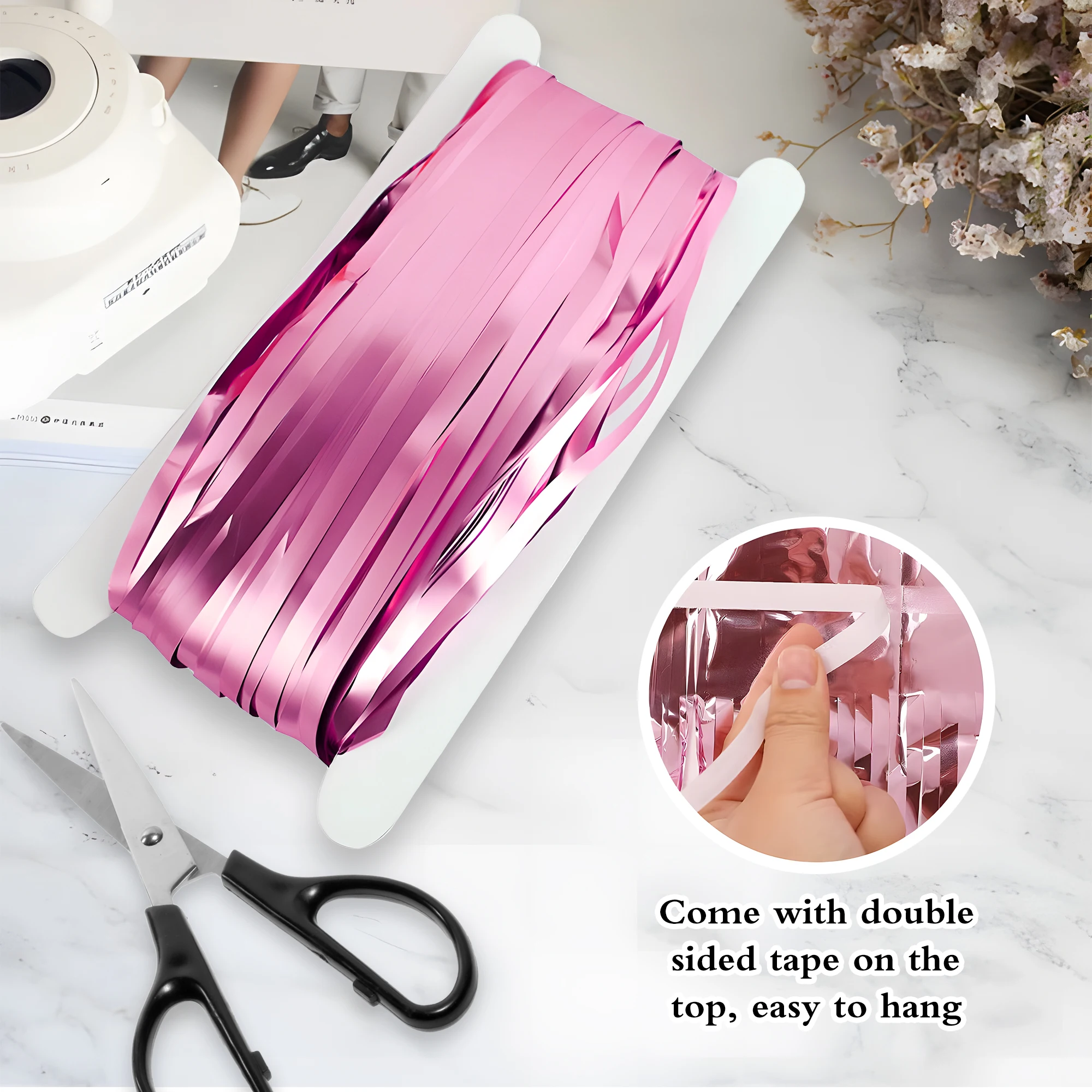 Foil Fringe Curtains Party Glitter Tinsel Streamer Background Decorations For Wedding Birthday 1mx2.44 m