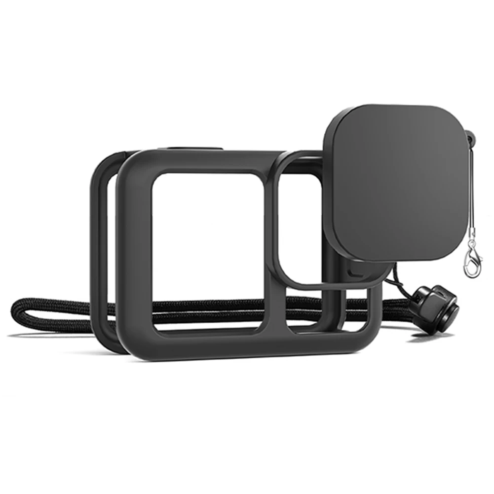 Silicone Case with Lens Cover & Lanyard Soft Sleeve Anti-Scratch Protective Housing for GoPro 13 Accessories