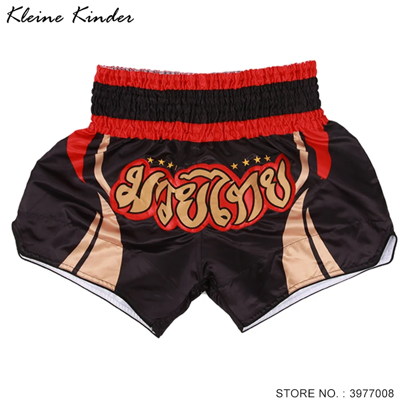 

Muay Thai Shorts High Quality Embroidery Boxing Shorts Men Women Child Kickboxing Cage Fighting Pants Grappling Training Trunks