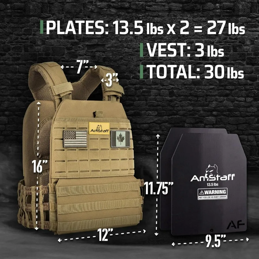 Tactical Weighted Vest - Adjustable Weight Vests - Versatile Wearable Vest for Fitness Workouts, Strength and Endurance Training
