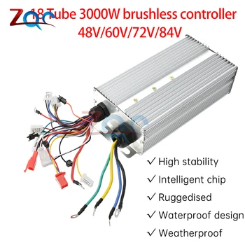 Controller brushless 48V 60V 72V 84W 2000W-3000W 18 Mosfet per motore BLDC/bici elettrica/ebike/triciclo/moto
