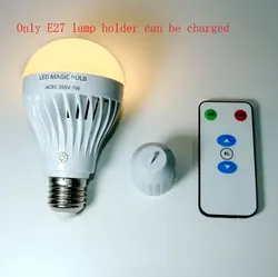 Rechargeable Smart LED Bulb with Remote Control - Dimmable Emergency & Camping Light - 7w (E27 warm white)
