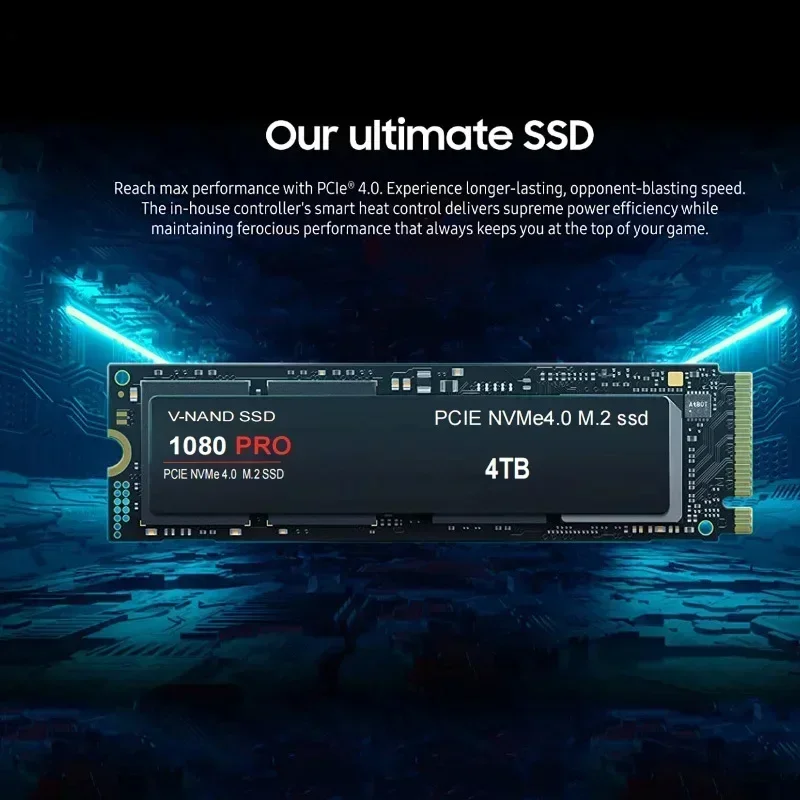 오리지널 뉴 1080PRO M.2 NVMe PCIe4.0 SSD NGFF 내장형 솔리드 스테이트 드라이브 (PS5 게임용, 데스크탑, 노트북 PC용)
