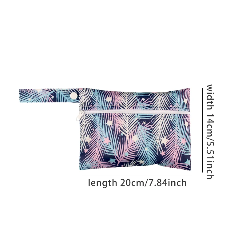 14*20cm Baby Diaper Bag Cartoon Print Wet Dry Nappy Zipper Handbag Stroller Carry Pack Travel Outdoor Wet Diaper Storage Bags - 4