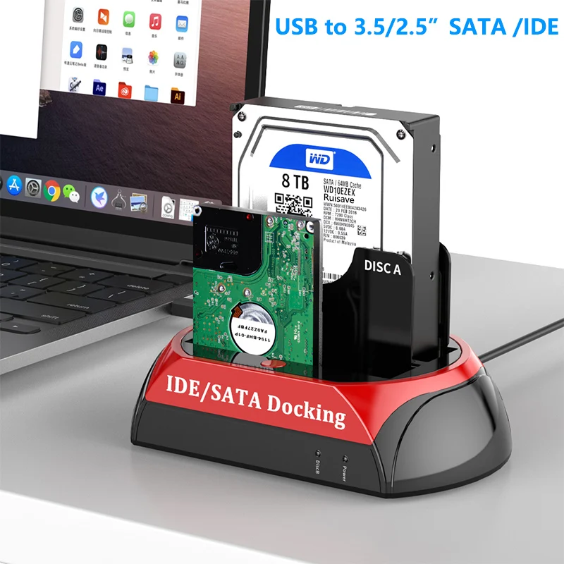 USB-2.5/3.5인치 SATA IDE 하드 드라이브 HDD SSD 리더 도킹 ..