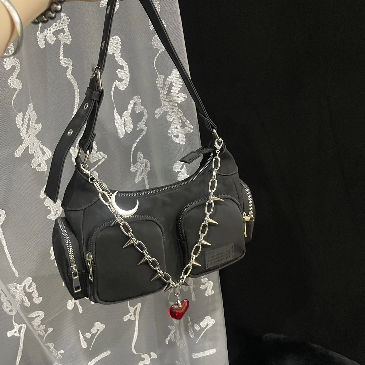 

Хит продаж, сумки на плечо для девушек Y2K, роскошная кожаная сумка через плечо, сумка-мессенджер с металлической цепочкой, кошелек, вместительные сумки, сумка