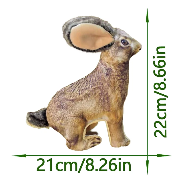 Squeaky Wild Rabbit Pet Chew Toy: Soft Durable Fabric, Safe Teething, Odorless, Cat & Dog Friendly 5
