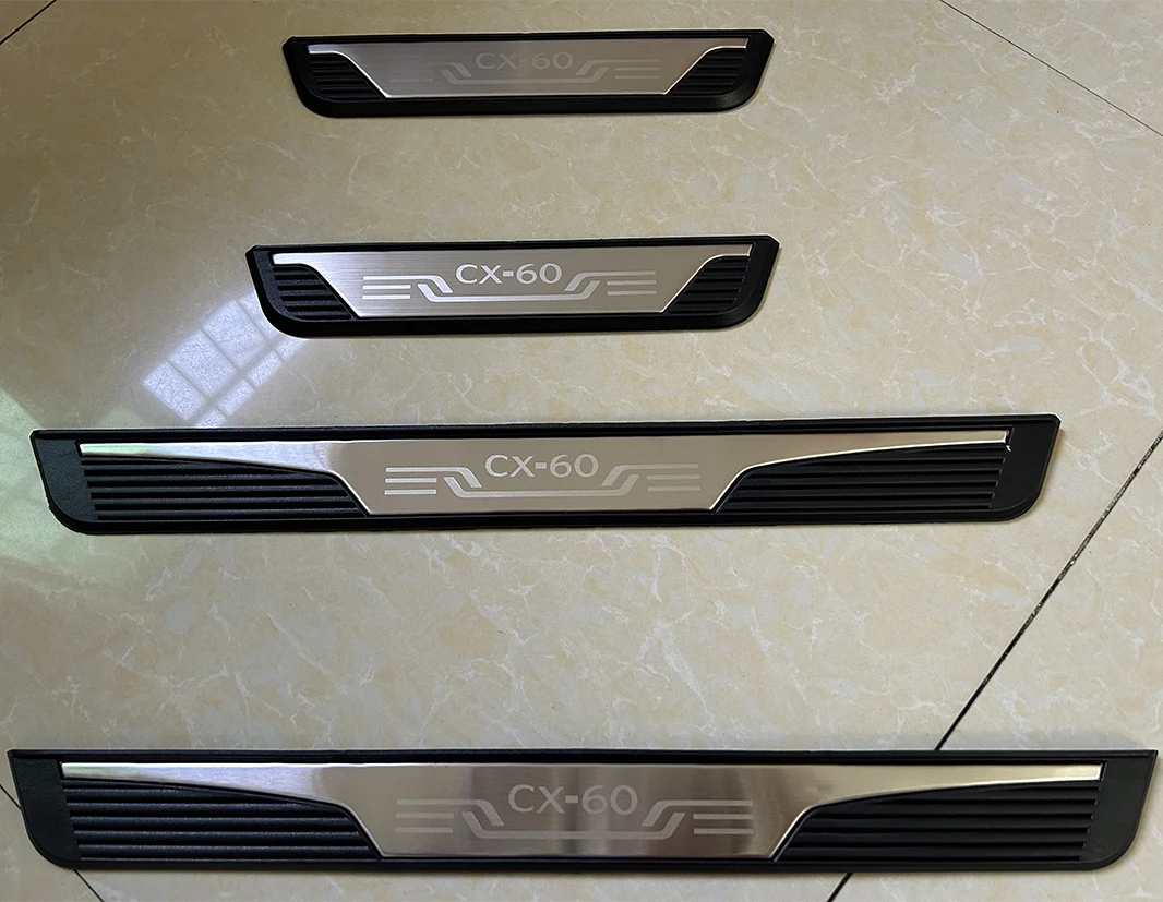 Car Door Sill Scuff Plate For Mazda CX-60 CX60 Stainless Steel Car Styling Accessory