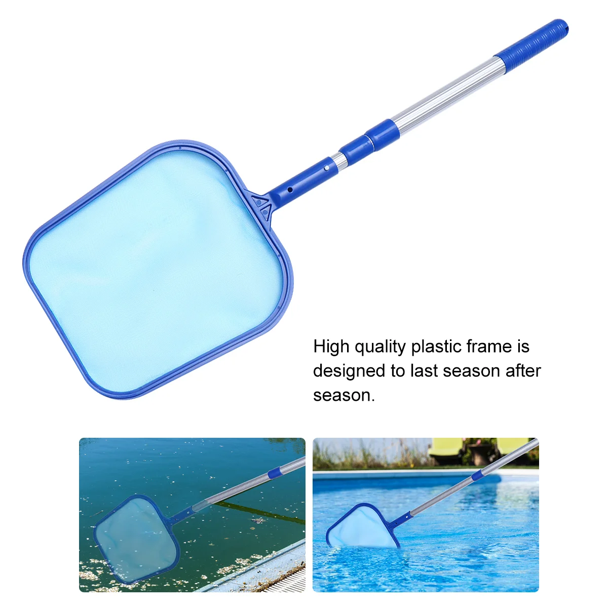 

1 Set Swimming Pool Cleaner Supplies Professional Pool Leaf Rake Fine Mesh Net Cleaner Leaf Skim Net with Adjustable Pole (