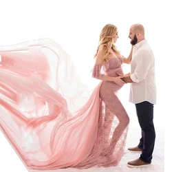 Long Maternity Photography Props Pregnancy Dress For Photo Shooting Off Shoulder Pregnant Dresses For Women Maxi Maternity Gown