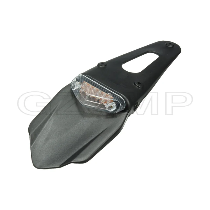 12V LED Taillight Brake Lamp+Rear Fender Black ABS License Plate Bracket Holder Universal for Enduro Motocross Dirt Bike