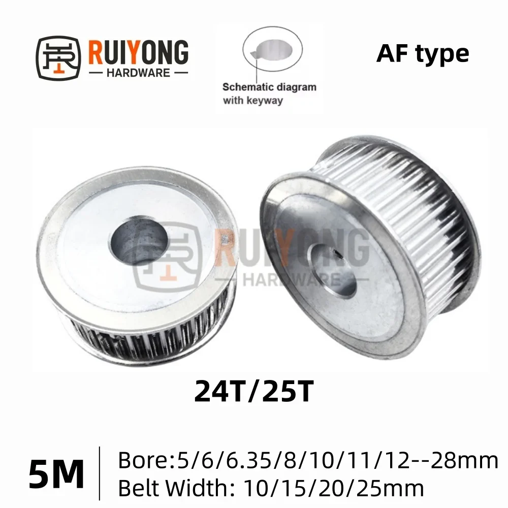 HTD 5M Zahnriemenscheibe – AF-Typ, D-Bohrung, 20–30 Zähne, Aluminium, Für Zahnriemenbreite 10/15 Mm