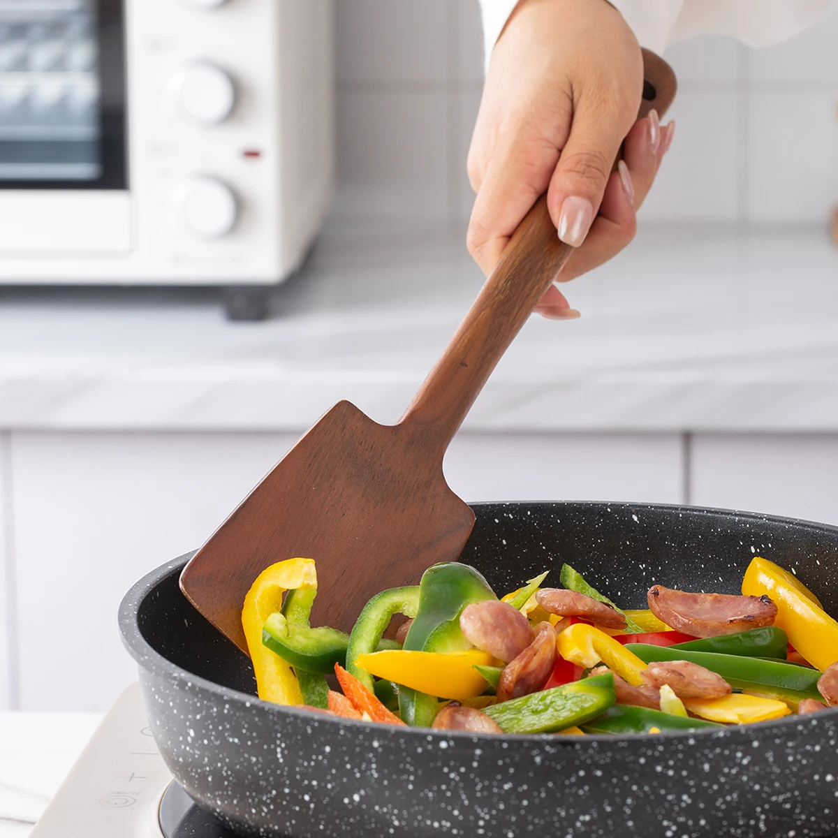 Wooden Spatula - Non-Stick Cooking Utensil Anti-Scalding Kitchen Tool