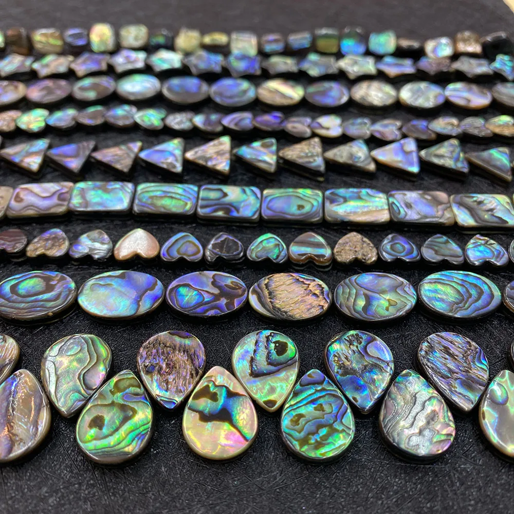 Natural  Abalone Shell Beads Strand Square Love Heart Shape Oval Shape 14 Styles DIY Making Fashion Jewelry Necklace Accessories