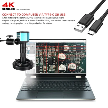 4K Microscope 48MP Digital Microscope For Electronics USB Industrial Cameras HDMI 1-150X Zoom C-Mount Lens Phone Pcb Soldering 2