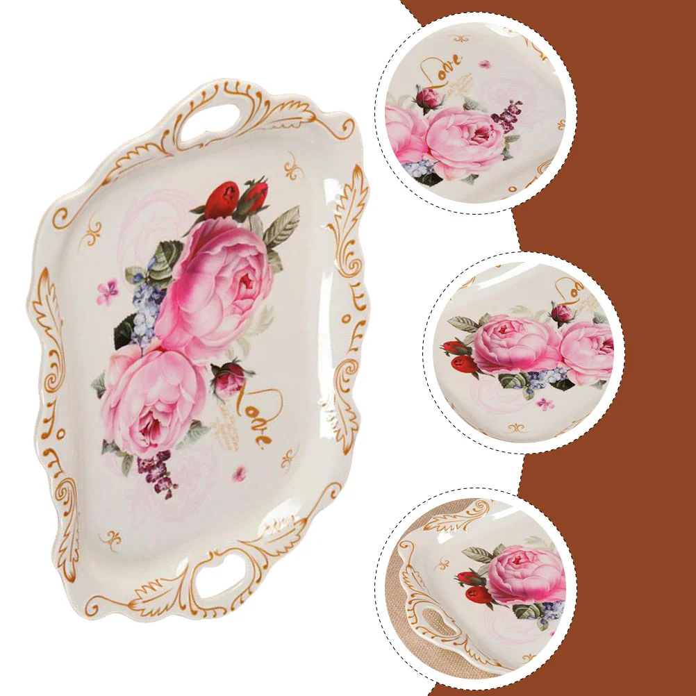 Kitchen Dining Food Serving Tray Tea Cup Snack Plate Decorative Melamine Tray Smooth Finish Long Lasting