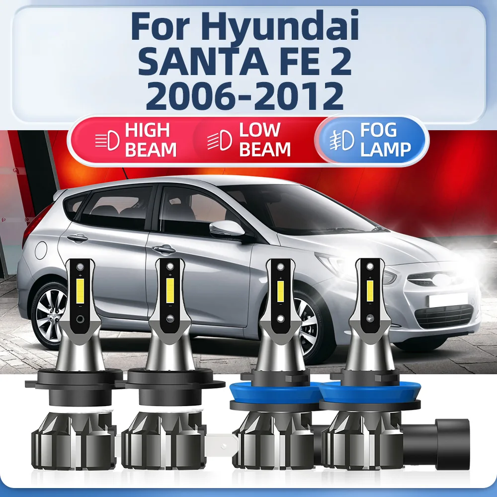 

H7 LED Car Headlights Bulbs Canbus 240W 40000LM H11 Turbo Lamps 6000K 12V For Hyundai SANTA FE 2 2006-2008 2009 2010 2011 2012