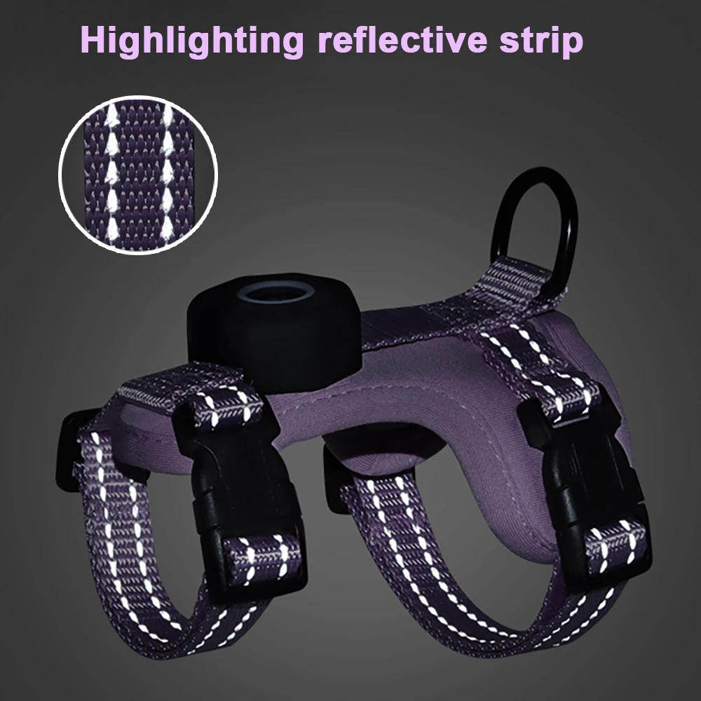 Reflective Escape Proof Cat Harness With Gps Pocket & Leash Set_voghion.com