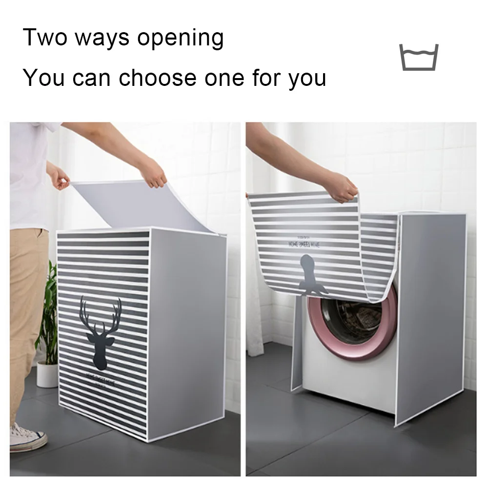 Description Picture 4 of itemWaterproof Washing Machine Cover Home Polyester Roller Laundry Silver Coating Dustproof Case Cover Household Protective Cover1pc