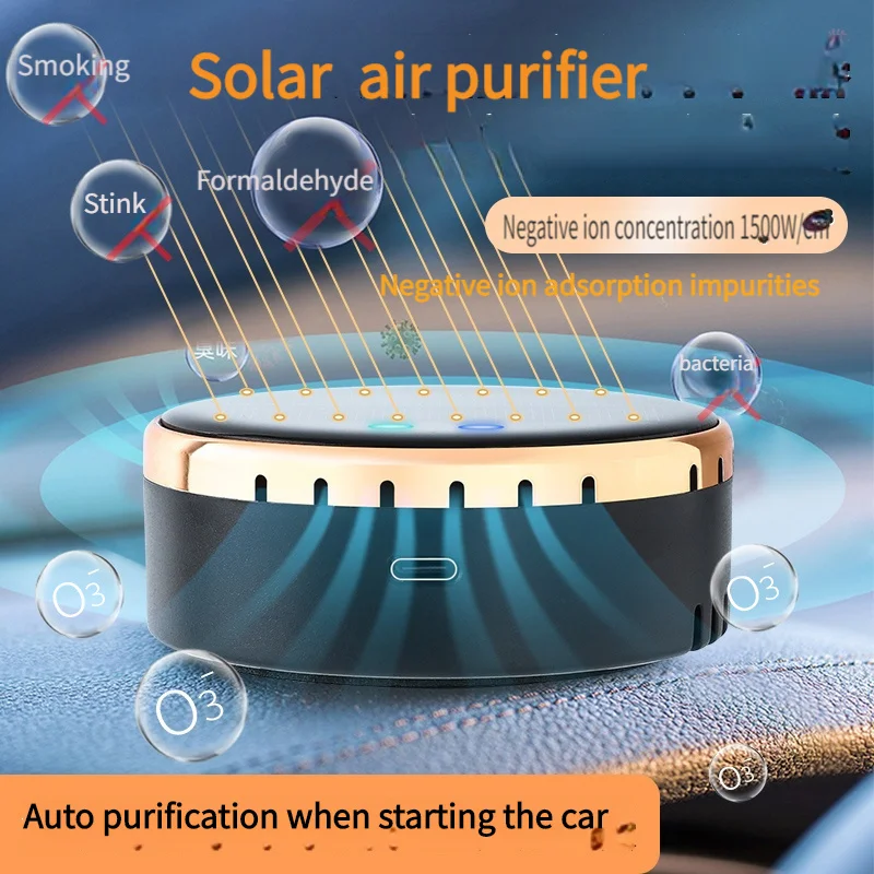 Air Purifier Solar powered car air purifier for deodorization and purification of cigarette smoke odor
