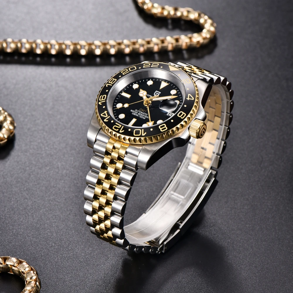 PAGANI DESIGN V2 GMT ساعة رجالية فاخرة الياقوت الت...