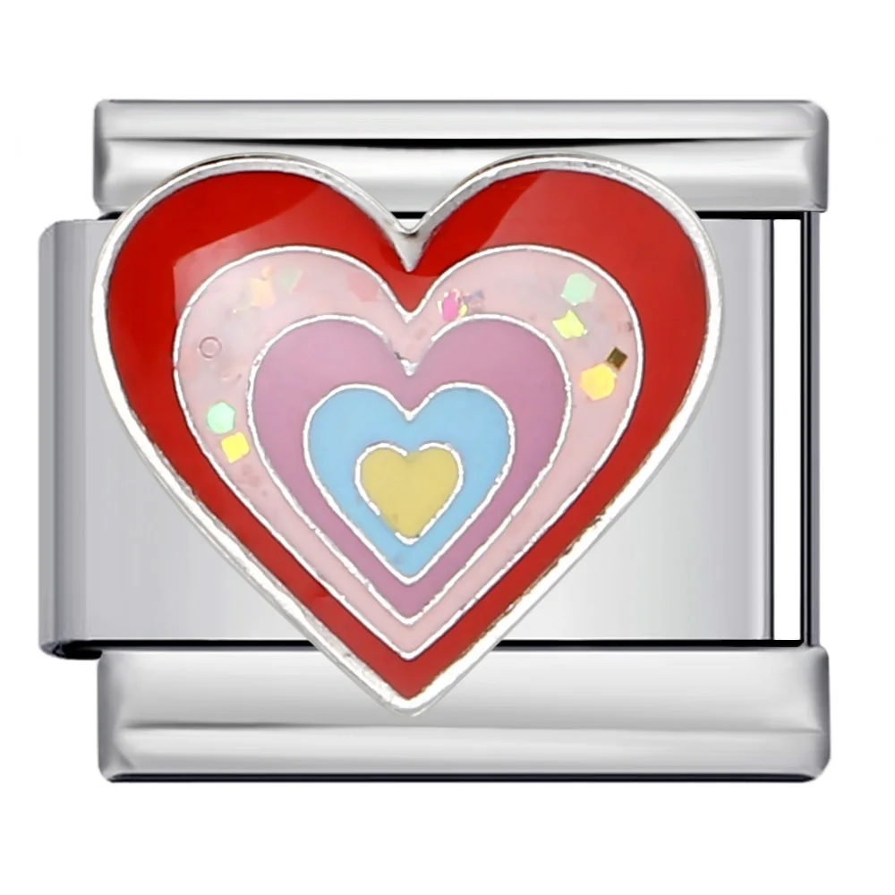 Bunte Y2k Cartoon Radio Lippenstift Herz Italienischen Charme Link Fit 9mm Edelstahl Armband DIY Herstellung Von Schmuck Perlen für Frauen – Detail 3