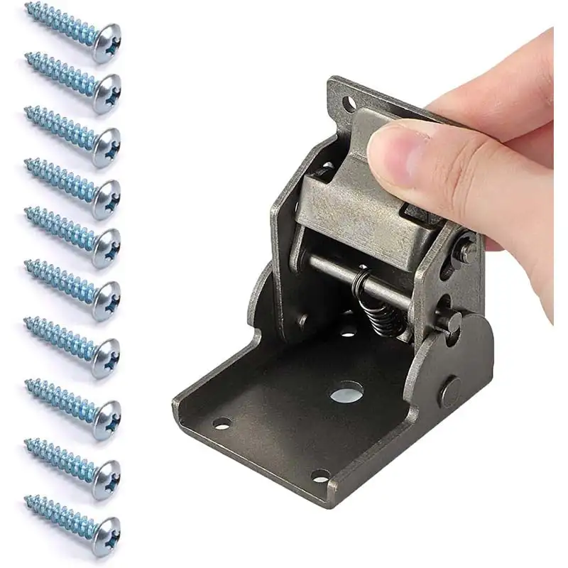 90 Degree Furniture Hinges Self-Locking Folding Hinge Table Door Connection Anti-Corrosion Invisible Corner Brackets Dropship