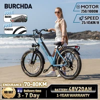 Vélo électrique BURCHDA NEW AZ26 1000W 45KM/H, 26 pouces, pneus larges 3.0, batterie lithium 48V20AH, vélo électrique de ville pour adultes 1