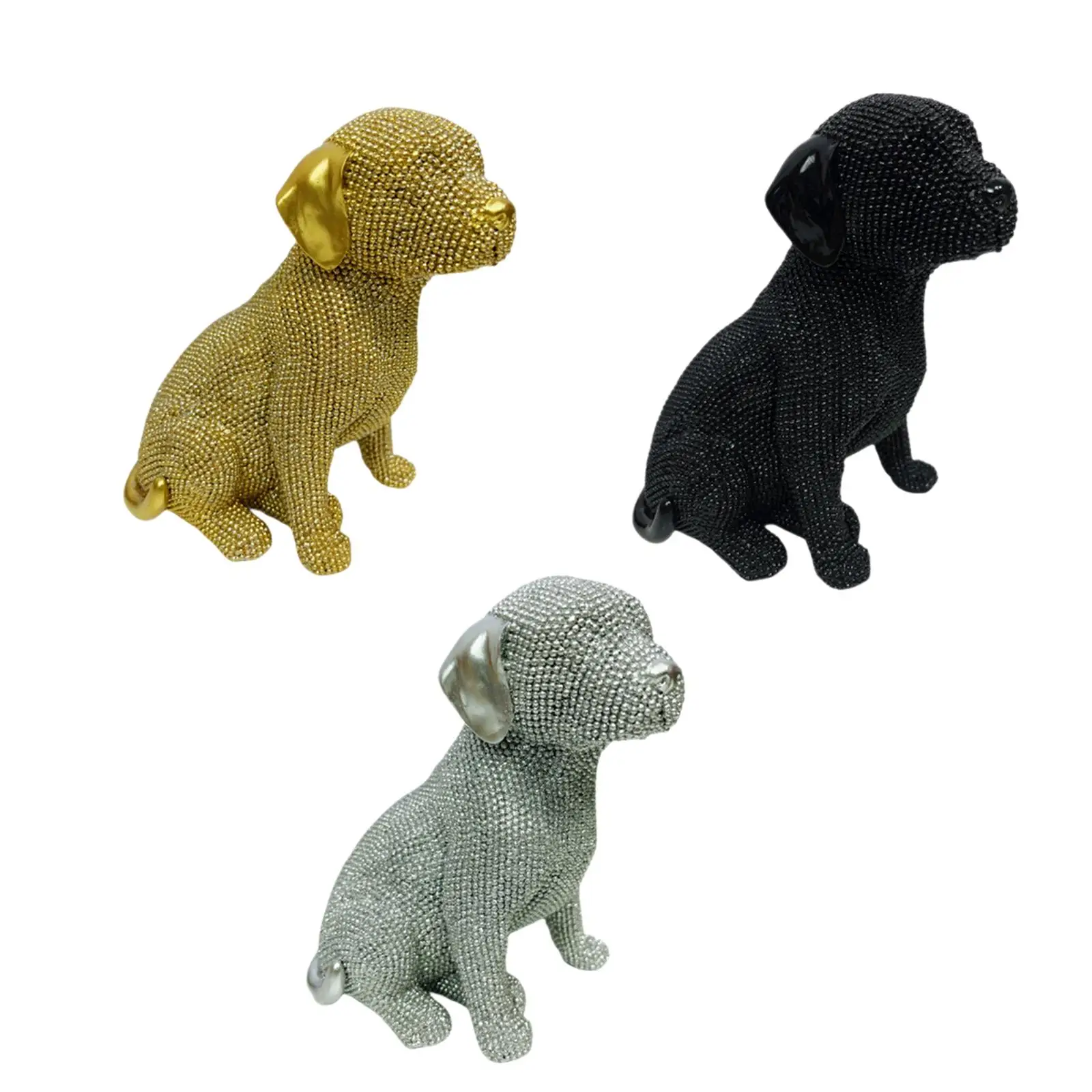 Dog Statue Puppy Collectible Simple Modern Statue Animal Sculpture for Cabinet Office Living Room Table Centerpiece Home Decor