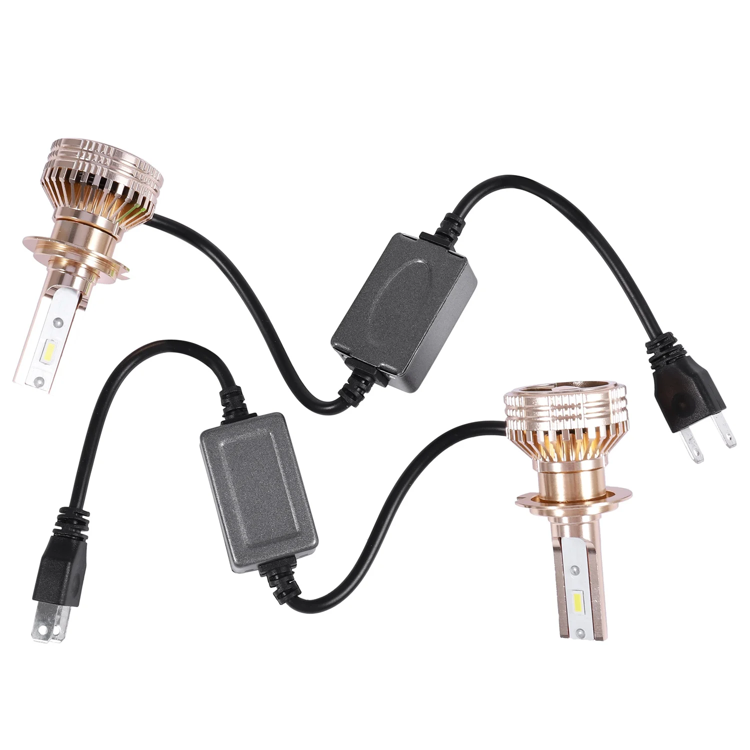 

All-In-One Led-Tx3570 Chip Aluminum EV17 2 Pcs Car Led Headlight Gold 12000 Lumens 60W H7 Focused Headlight Fog Light Bulbs