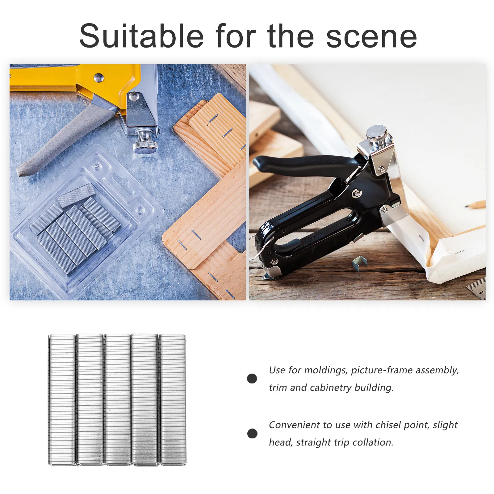 5000개 도어형 스테이플 금속 못 강력한 인장 강도 스테이플 사진 프레임용 브래드 네일러 안정적인 사용 가능