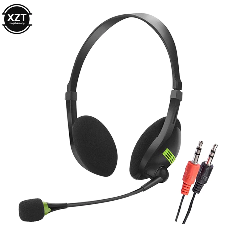 3.5mm Wired Headphones With Microphone Noise Cancelling Headset Business Call Center USB Earphone Helmet Laptop PC Computer wired headphones wired earphone wired earbuds wired headset