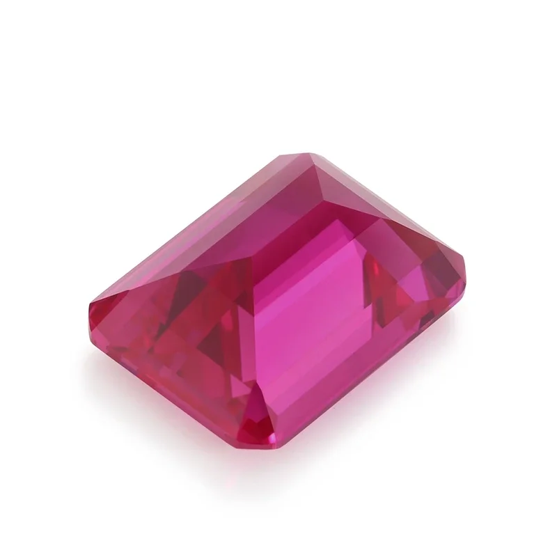 Precious Stones Pink Ruby Emerald Cut VVS Loose Gemstones Pass UV Test For Jewelry Making and Collection DIY Gem Beads