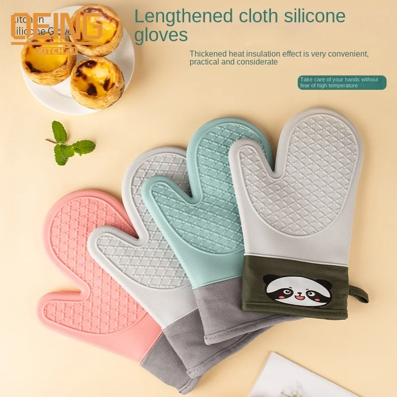 

Heat Silicone Tools Baking Kitchen Bakeware Mitts Glove New Microwave Cute Anti Glove Mini Oven Oven