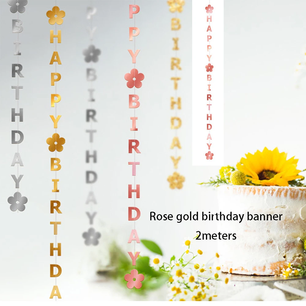 Rose Gold Birthday Celebration Hanging Streamer Decorations