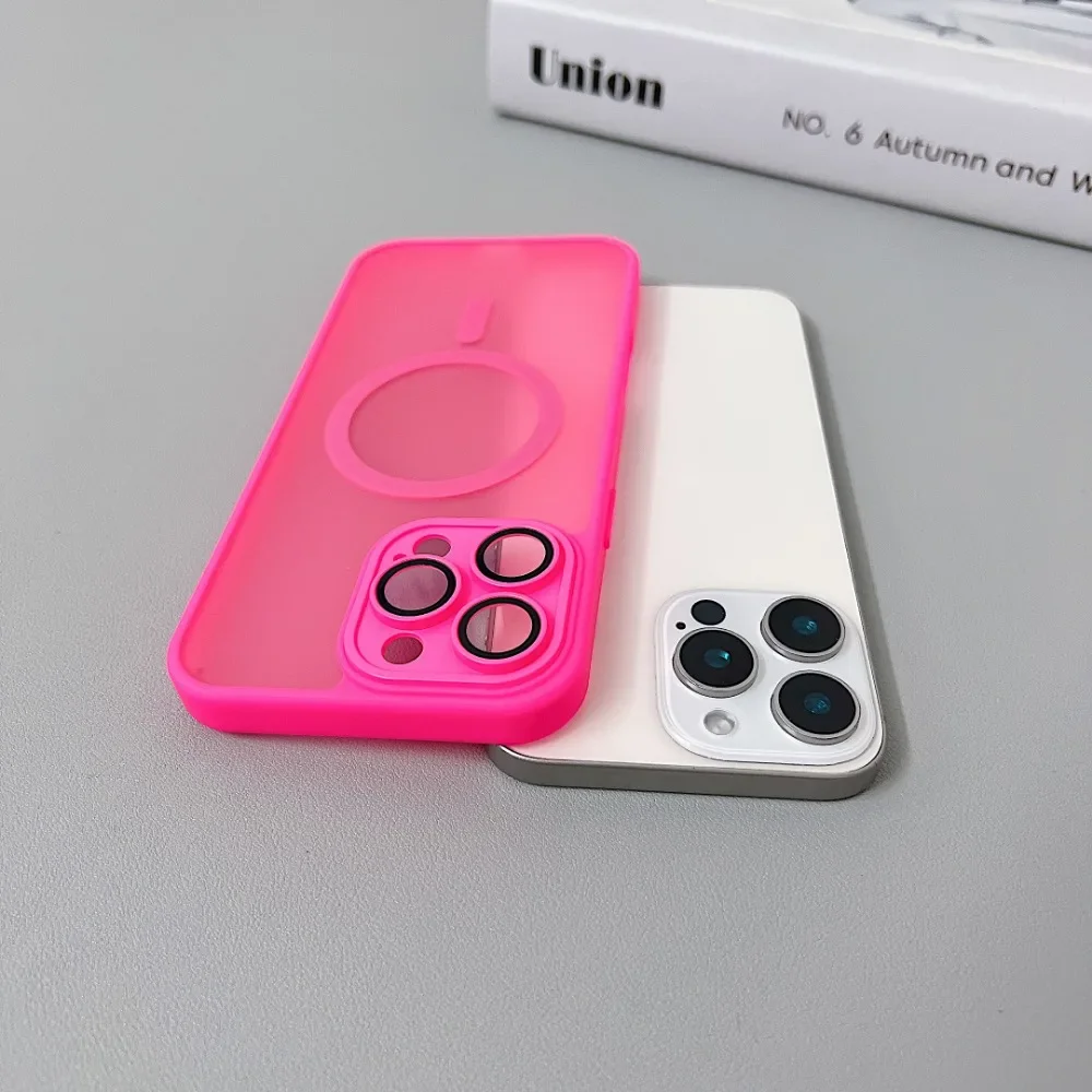 Magnetic Luxury Matte Translucent Shockproof Armor Case with Magsafe Compatibility