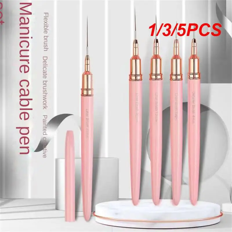 

1/3/5PCS Nail Brush Multi Purpose Soft Round Head Smooth With Cover Nail Stylus Wire Brush Set Nail Tool Nail Enhancement Pen