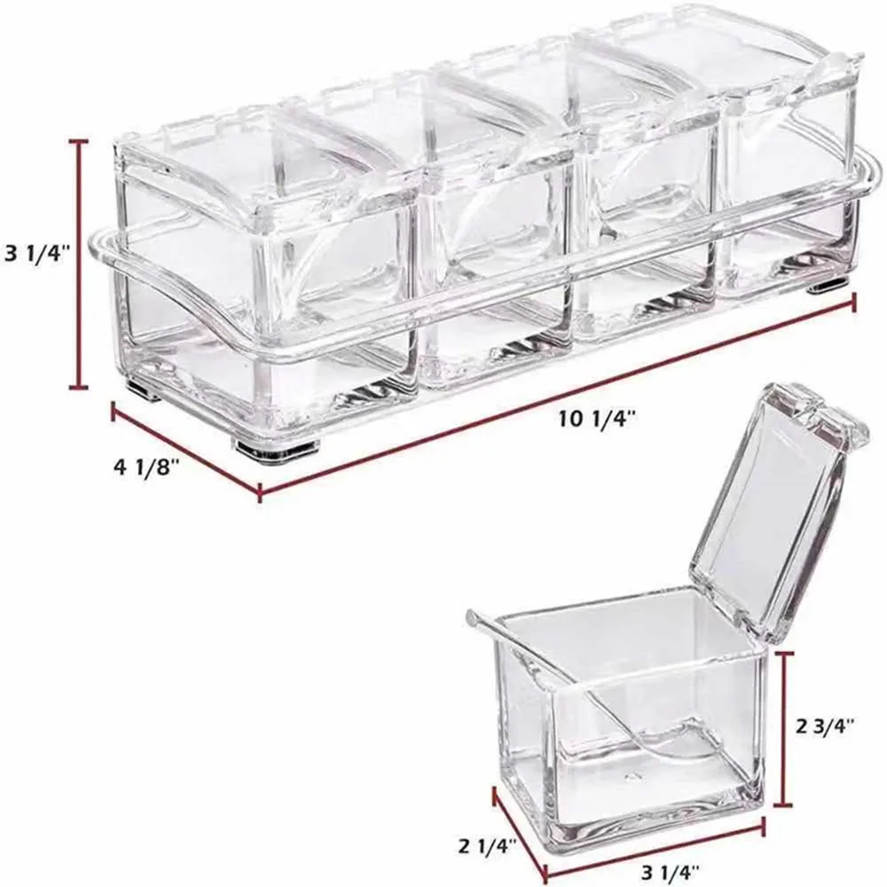 Flip-cover Design Seasoning Box Dustproof Moisture-proof Seasoning Bottle For Home Restaurant