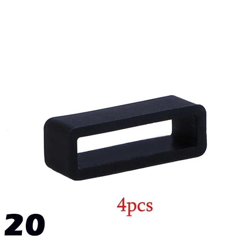 Rubber Silicone Watch Band Keeper Loops - Set of 4 Strap Security Holders